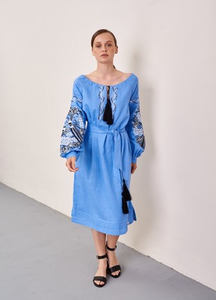Embroidered dress in Ukrainian style MEREZHKA "Petrakovka"3 photo