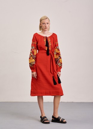 Embroidered dress in Ukrainian style MEREZHKA "Petrakovka"2 photo