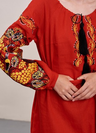Embroidered dress in Ukrainian style MEREZHKA "Petrakovka"5 photo