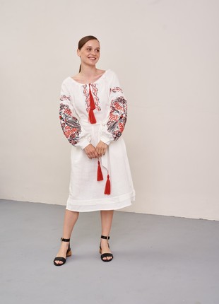 Embroidered dress in Ukrainian style MEREZHKA "Petrakovka"2 photo