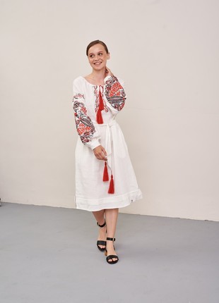 Embroidered dress in Ukrainian style MEREZHKA "Petrakovka"1 photo