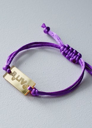 Bracelet "BELIVE" by ARNO on a silk cord1 photo
