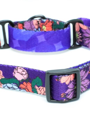 Martingale dog collar nylon BAT&RO "Violet" L (45-55cm)3 photo