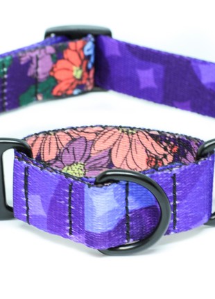 Martingale dog collar nylon BAT&RO "Violet" M (35-45cm)2 photo