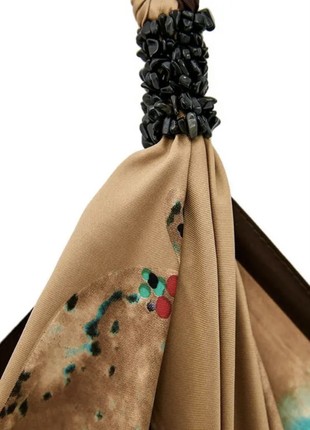 Scarf  ,, chocolate passion,,  from the brand MyScarf. Decorated with natural turquoise3 photo