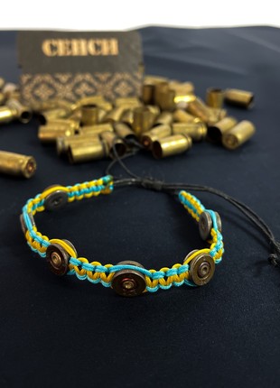 Braided bracelet with spent sleeves Glory to Ukraine3 photo