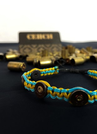 Braided bracelet with spent sleeves Glory to Ukraine1 photo
