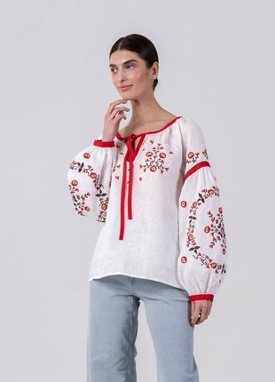 White embroidered shirt with free cut Svitanok4 photo
