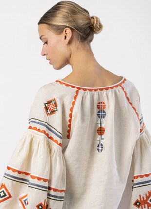 Linen embroidered shirt in boho style Pole3 photo