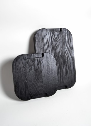 Black Cutting Board, Custom Black Serving Board, Burnt wood3 photo