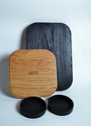 Black Cutting Board, Custom Black Serving Board, Burnt wood8 photo