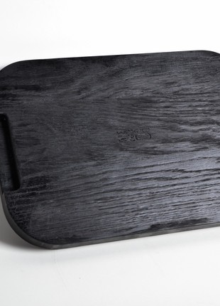 Black Cutting Board, Custom Black Serving Board, Burnt wood2 photo