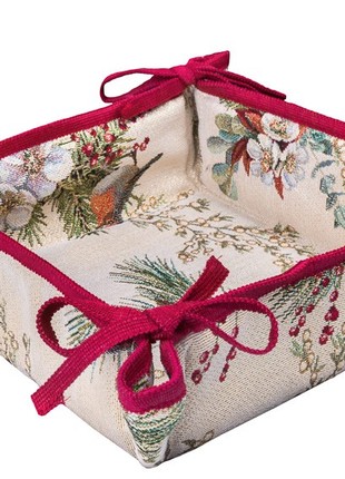 Christmas basket for sweets and cookies . Tapestry bread basket.5 photo