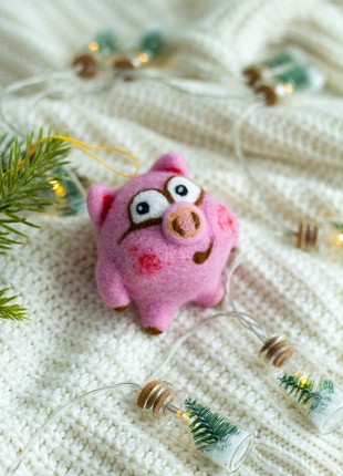 Christmas wool pig ornament8 photo