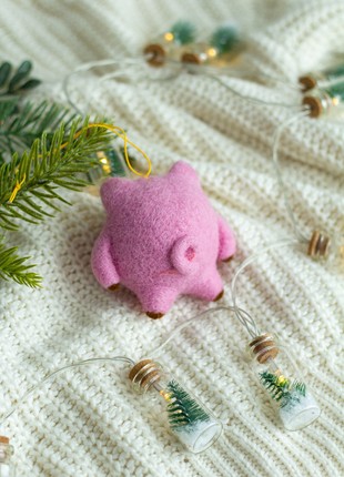 Christmas wool pig ornament10 photo