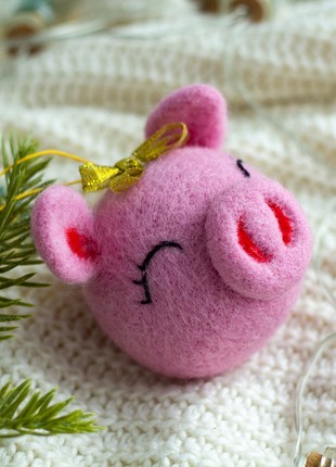 Christmas wool pig ornament9 photo
