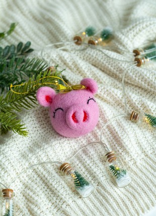 Christmas wool pig ornament5 photo