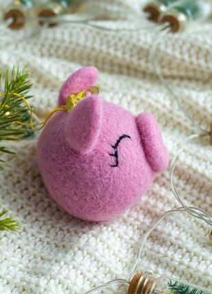 Christmas wool pig ornament4 photo