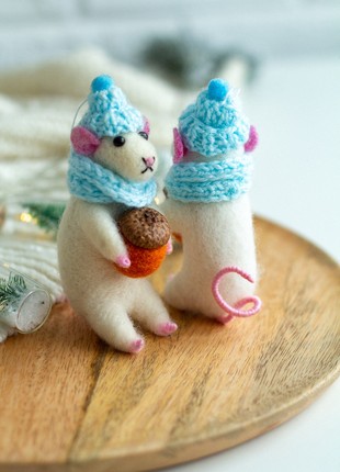 Christmas wool mouses ornaments set of 27 photo