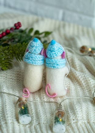 Christmas wool mouses ornaments set of 25 photo