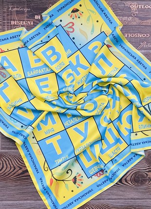 Designer  scarf ""Ukrainian alphabet ,,  from the designer art sana4 photo