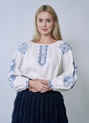 Embroidered shirt «Beregynya rodu» beige (linen)2 photo