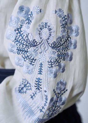 Embroidered shirt «Beregynya rodu» beige (linen)7 photo