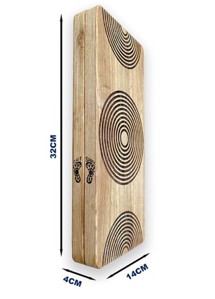 Oh! SADHU Board for Yoga from Natural Oak Wood, Rectangle Cercles4 photo
