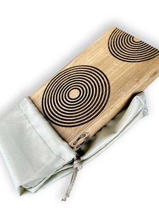 Oh! SADHU Board for Yoga from Natural Oak Wood, Rectangle Cercles5 photo