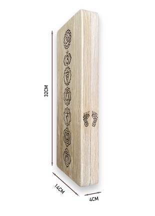 Oh! SADHU Board for Yoga from Natural Oak Wood, Rectangle, White Chakras3 photo