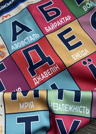 Designer  scarf ""Ukrainian alphabet ,,  from the designer Art Sana7 photo