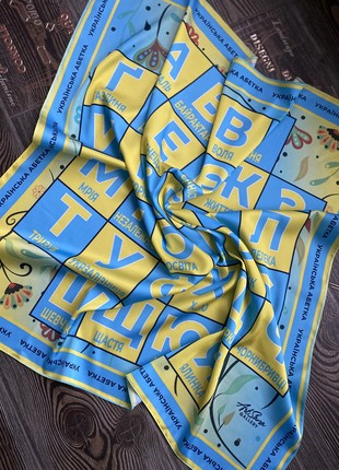 Designer  scarf ""Ukrainian alphabet ,,  from the designer art sana10 photo