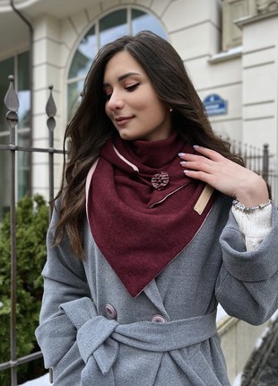 Stylish scarf double-sided scarf ,,,Ukrainian color,,  with original clasp, unisex1 photo
