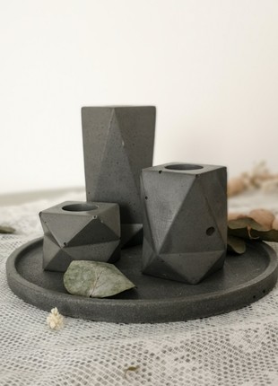Set of concrete candle holders1 photo