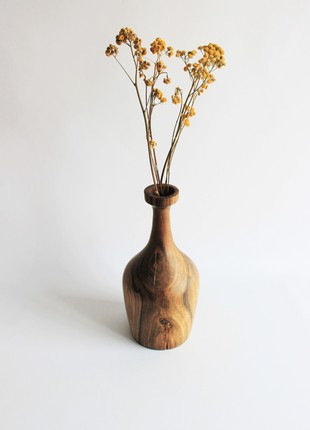Large decorative vase handmade, wooden ikebana vase for dried flower6 photo