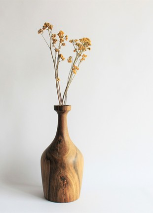 Large decorative vase handmade, wooden ikebana vase for dried flower4 photo