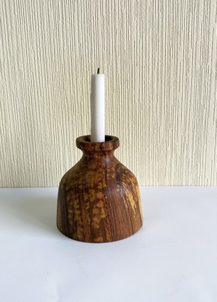 small bud vase, wavy candle holder set, decorative wood vase for ikebana, handmade table decor9 photo