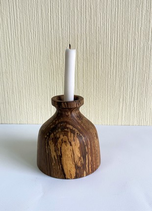 small bud vase, wavy candle holder set, decorative wood vase for ikebana, handmade table decor10 photo