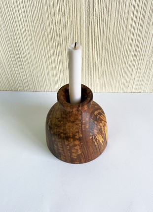 small bud vase, wavy candle holder set, decorative wood vase for ikebana, handmade table decor6 photo