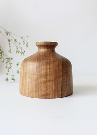 small bud vase, wavy candle holder set, decorative wood vase for ikebana, handmade table decor4 photo