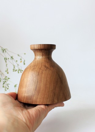 small bud vase, wavy candle holder set, decorative wood vase for ikebana, handmade table decor3 photo