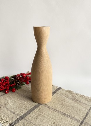 Handmade candlesticks set of 3, decorative rustic  wooden vase7 photo