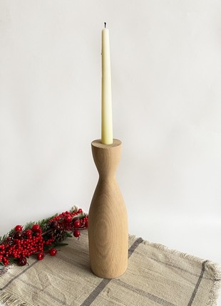 Handmade candlesticks set of 3, decorative rustic  wooden vase4 photo