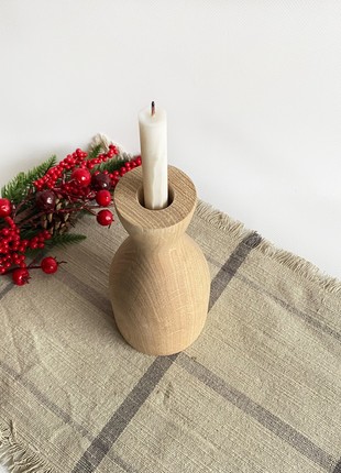 Handmade candlesticks set of 3, decorative rustic  wooden vase9 photo