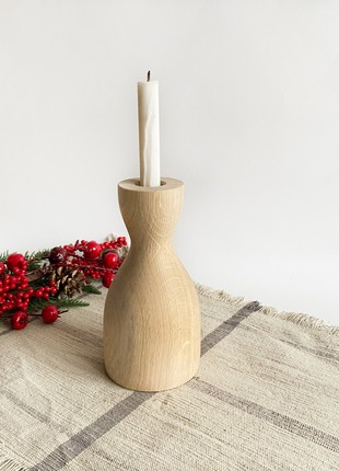 Handmade candlesticks set of 3, decorative rustic  wooden vase5 photo