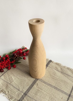 Handmade candlesticks set of 3, decorative rustic  wooden vase10 photo