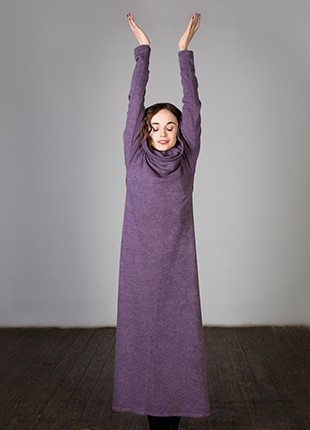 Warm maxi dress with a hood4 photo