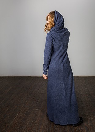 Warm maxi dress with a hood8 photo
