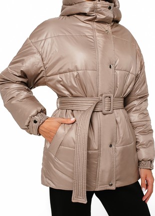 SHORT DOWN JACKET IN COFFEE COLOR4 photo