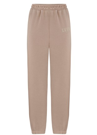 Jogger pants in beige with Lviv print